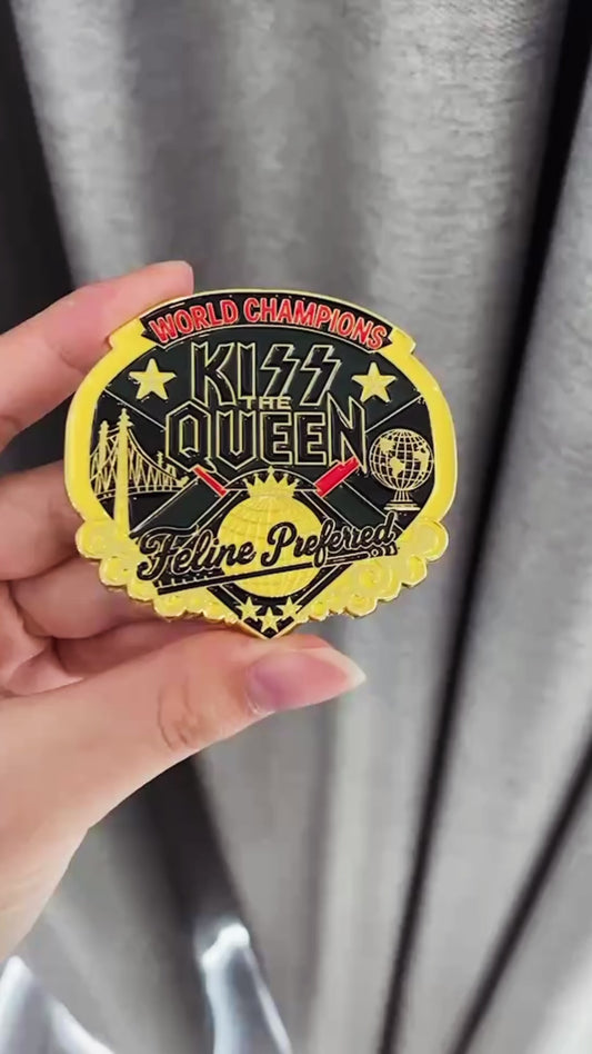Kiss The Queen Enamel Pin
